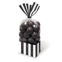 Black Striped Party Bags x10