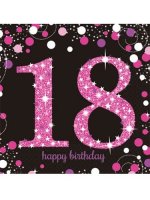 18th Birthday Pink Celebration Napkins 16pk