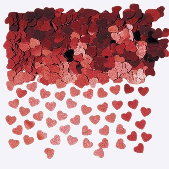 Red Metallic Heart Confetti - Click Image to Close