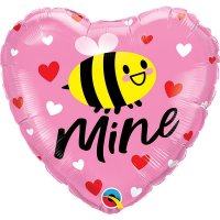 18" Bee Mine Hearts Foil Balloons