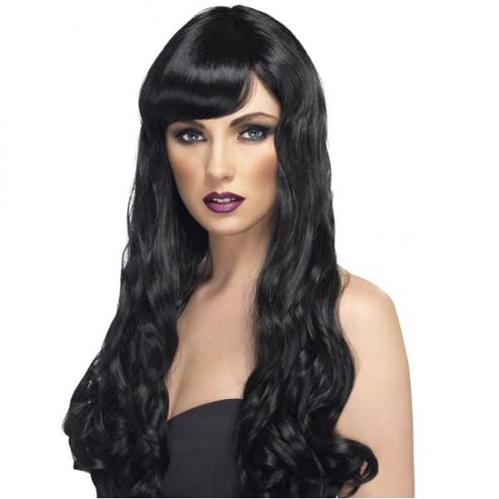 Black Desire Wigs With Fringe - Click Image to Close