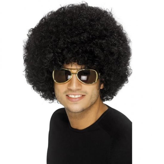 Black 70s Funky Afro Wigs - Click Image to Close