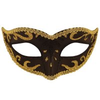 Black With Gold Trim Eye Mask