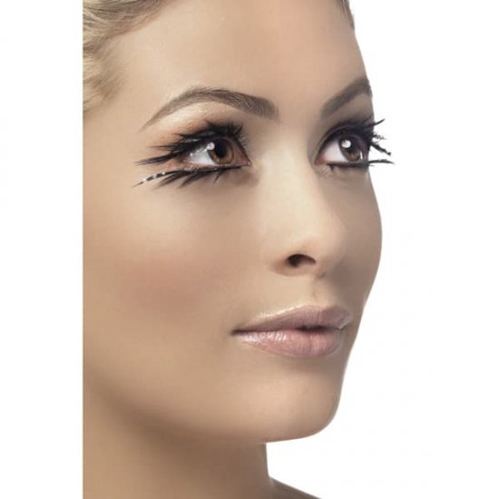 Black Sparkle Eyelashes x6 - Click Image to Close