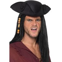Black Tricorn Pirate Hat