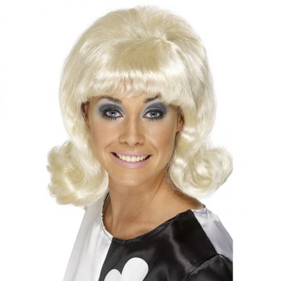 60's Blonde Flick Up Wigs - Click Image to Close