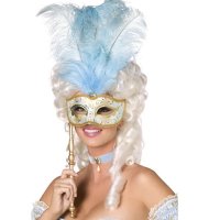 Fever Boutique Blue And Gold Baroque Fantasy Mask x3