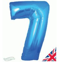34" Oaktree Blue Number 7 Shape Balloons