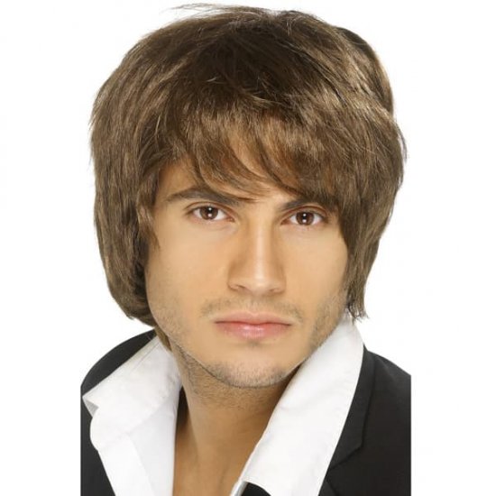 Brown Boy Band Wigs - Click Image to Close