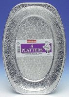 14 inch Silver Foil Platter Pack Of 4