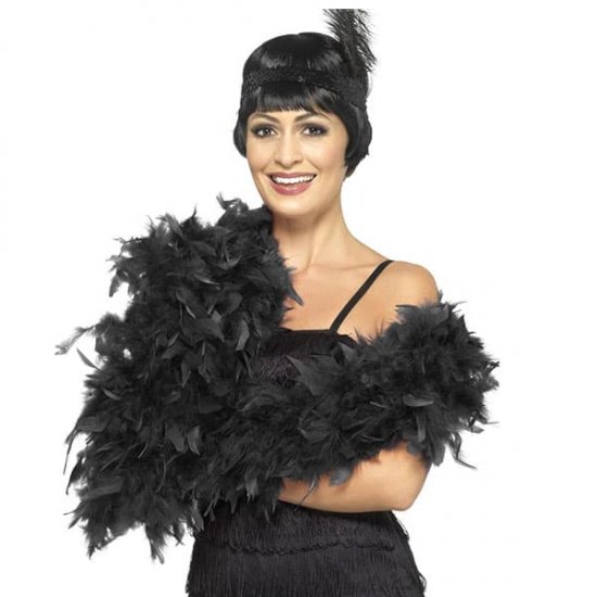 Deluxe Black Feather Boas - Click Image to Close
