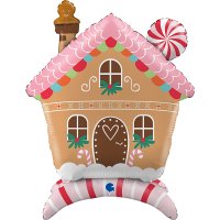 30" Gingerbread House Stand Up Air Fill Balloons