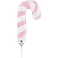12" Pink Candy Cane Mini Shape Balloons