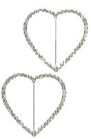 Silver Diamante Heart Shape Buckle x3