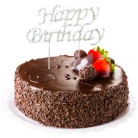 Happy Birthday Diamante Cake Topper