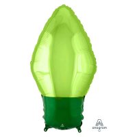 22" Green Christmas Light Bulb Junior Supershape Balloons