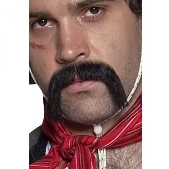 Black Authentic Western Mexican Mustache - Click Image to Close