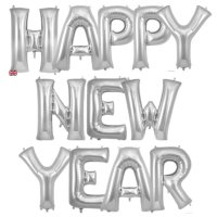 34" Oaktree Happy New Year Silver Foil Letters Pack