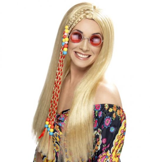 Blonde Hippy Party Wigs - Click Image to Close