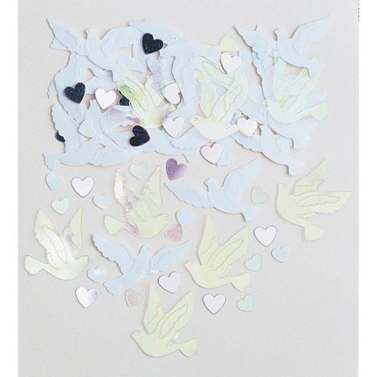Iridescent Doves Metallic Confetti - Click Image to Close