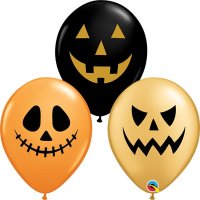 11" Jack Faces Assorted Latex Balloons 25pk