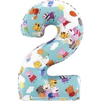 26" Peppa Pig Age 2 Supershape Number Balloons