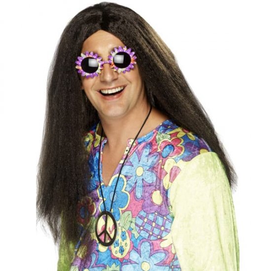 Brown Long Hippy Wigs With Centre Parting - Click Image to Close