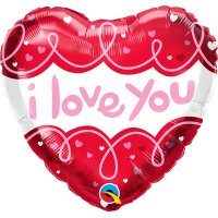 18" I Love You Doodle Loops Foil Balloons