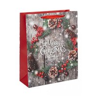 Merry Christmas Wreath Medium Gift Bags