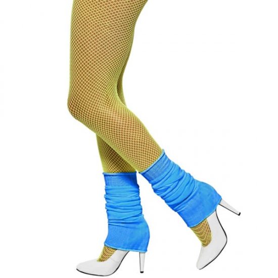 Neon Blue Legwarmers - Click Image to Close