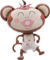 Baby Girl Monkey Supershape Balloons