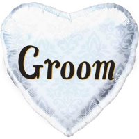 18" Groom Heart Foil Balloons