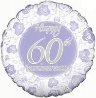 18" Happy 60th Anniversary Foil Balloons