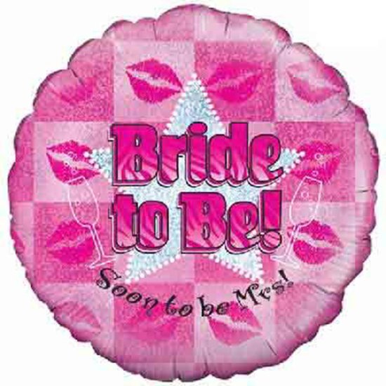 18" Bride To Be Foil Balloons - Click Image to Close