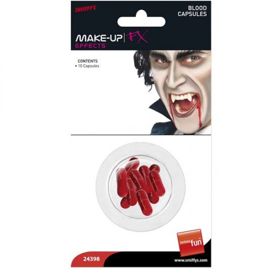 Fake Blood Capsules x10 - Click Image to Close