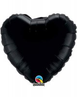 18" Onyx Black Heart Foil Balloon