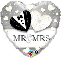 18" Mr And Mrs Wedding Foil Balloons