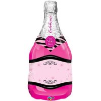 Celebrate Pink Bubbly Wine Bottle Shape Balloons