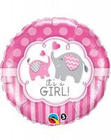 18" Its A Girl Elephants Foil Balloons
