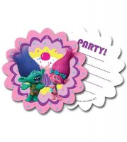 (image for) Trolls Party Invitations And Envelopes 6pk