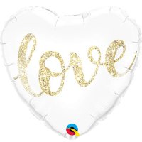 18" Love Gold Glitter Foil Balloons
