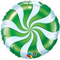 18" Candy Swirl Green Foil Balloons