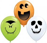 5" Halloween Face Assortment Latex Balloons 100pk
