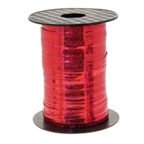 Metallic Holographic Red Curling Ribbons 250m - Click Image to Close