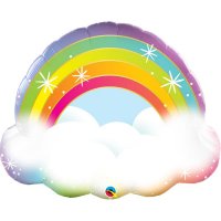 Sparkling Rainbow Supershape Balloons