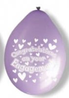 10" Engagement Latex Balloons 6 Packs Of 10