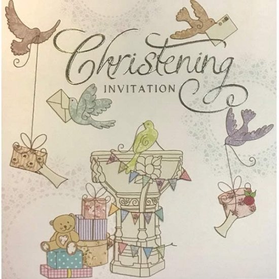 Christening Invitation Cards 6pk - Click Image to Close