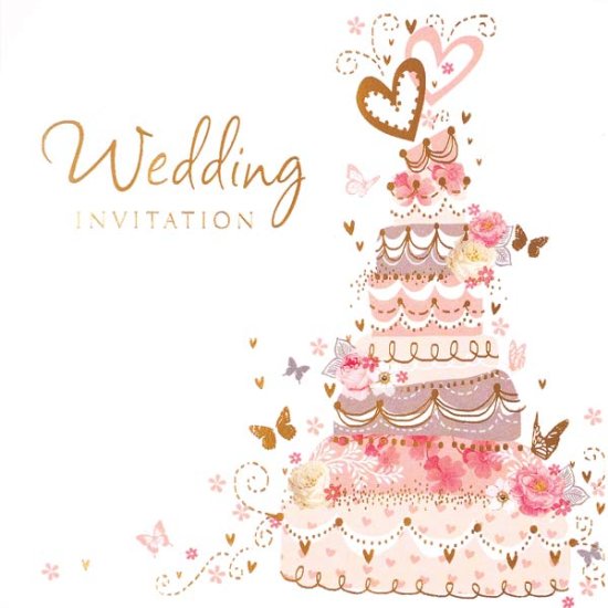 Cake Wedding Invitation Cards 6pk - Click Image to Close