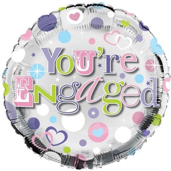 18" Your Engaged Foil Balloons - Click Image to Close