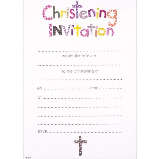Girls Christening Invitations 20pk - Click Image to Close